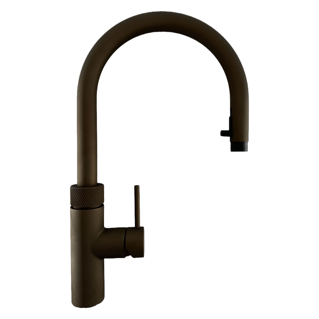 De Custom Quooker Flex Midnight Bronze Kokend water/ keukenkraan met flexibele slang