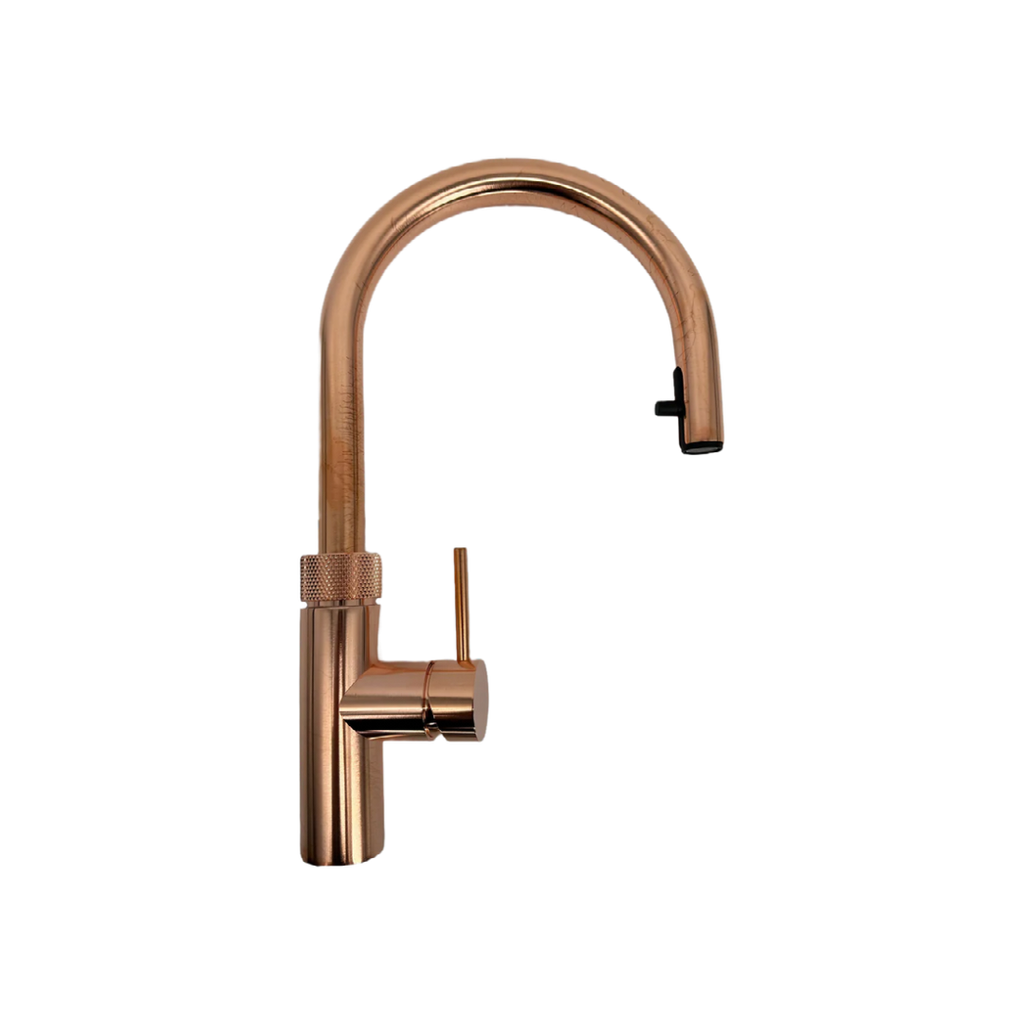 De Custom Quooker Flex Polished Copper Unlacquered Kokend water/ keuken kraan  met flexibele slang