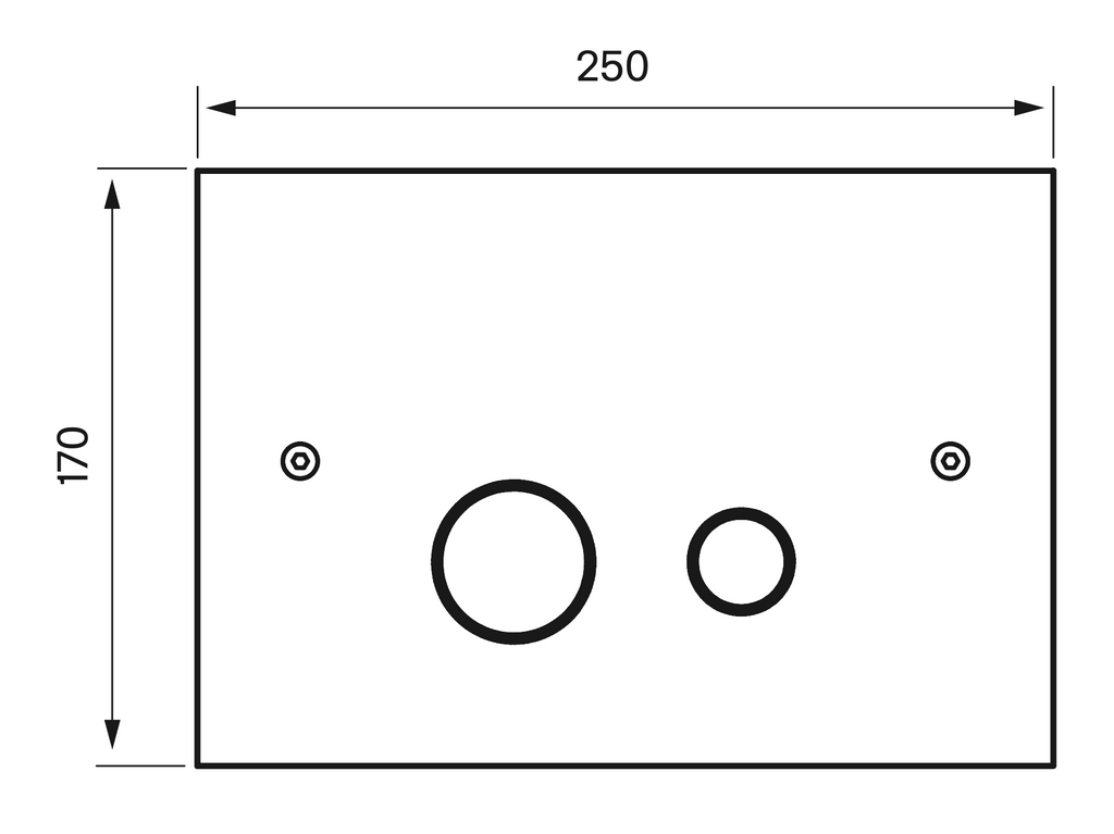 Technische tekening van de Tapwell DUO112 | Spoelknop