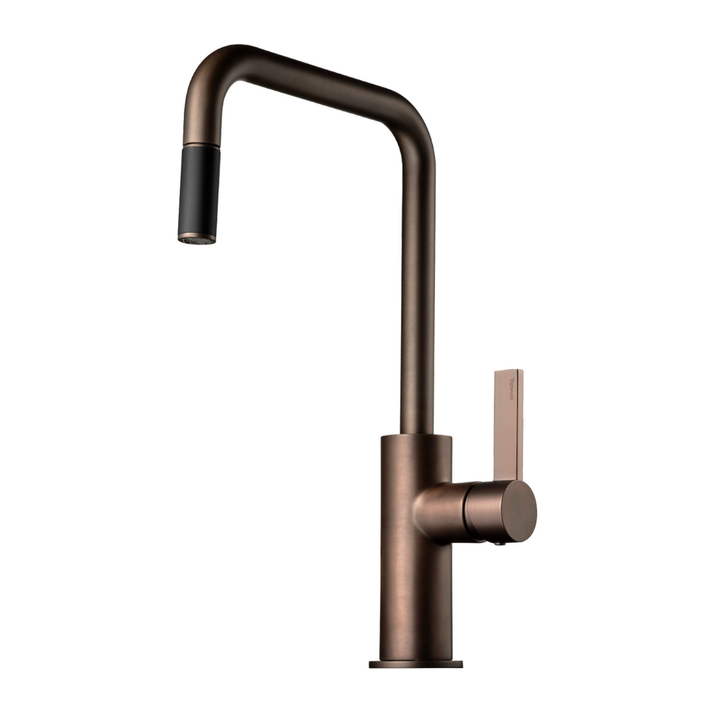 Tapwell ARM985 Keuken kraan met uittrekbare slang  in Bronze/ Brons afwerking